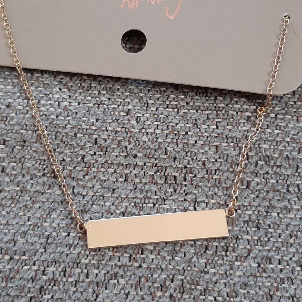 New Bar Goldtone Fashion Necklace - Picture 3 of 7